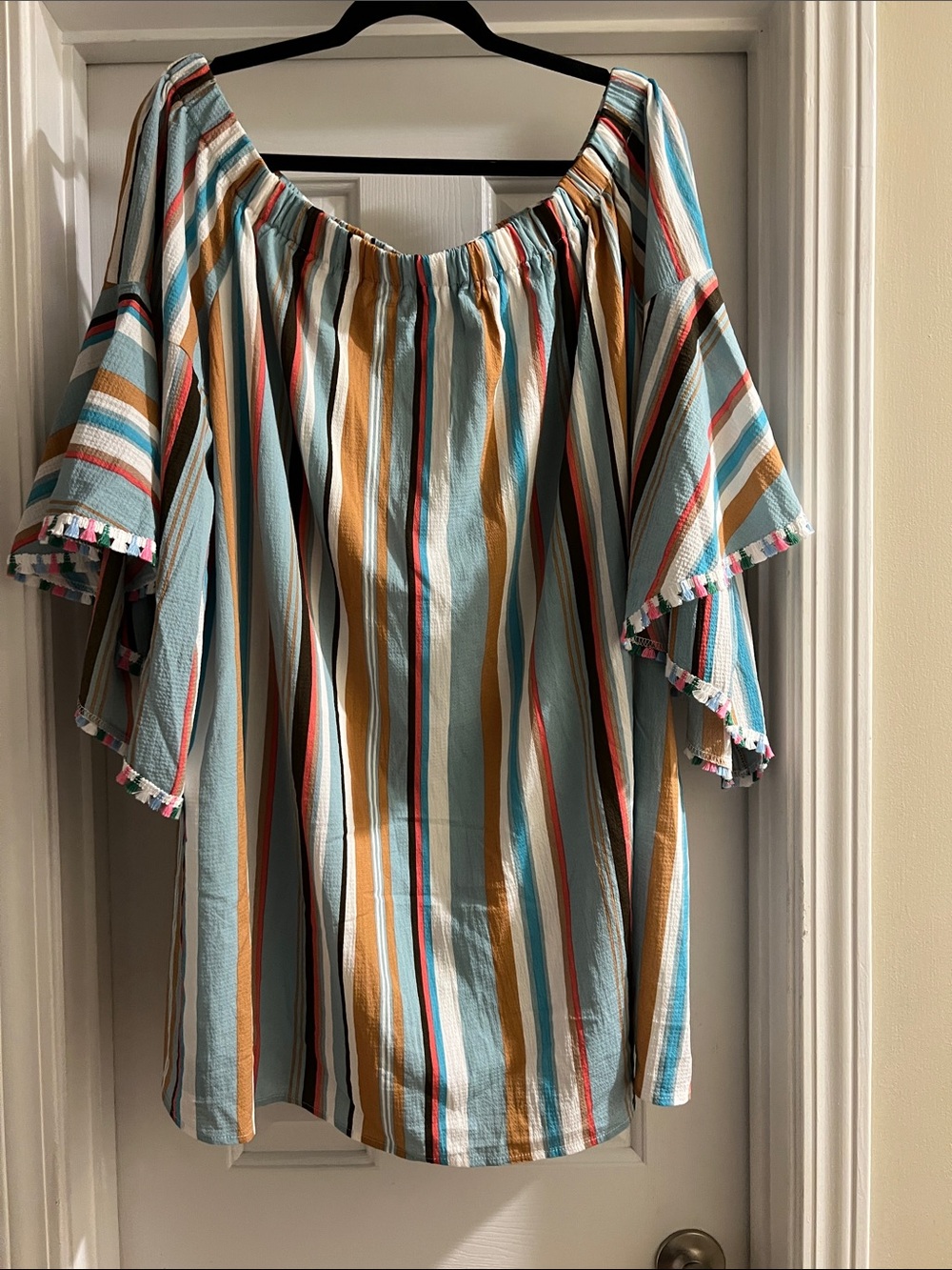 Andree by unit Striped Off-Shoulder Peasant Top